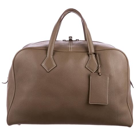 hermes leather weekender duffle bag
